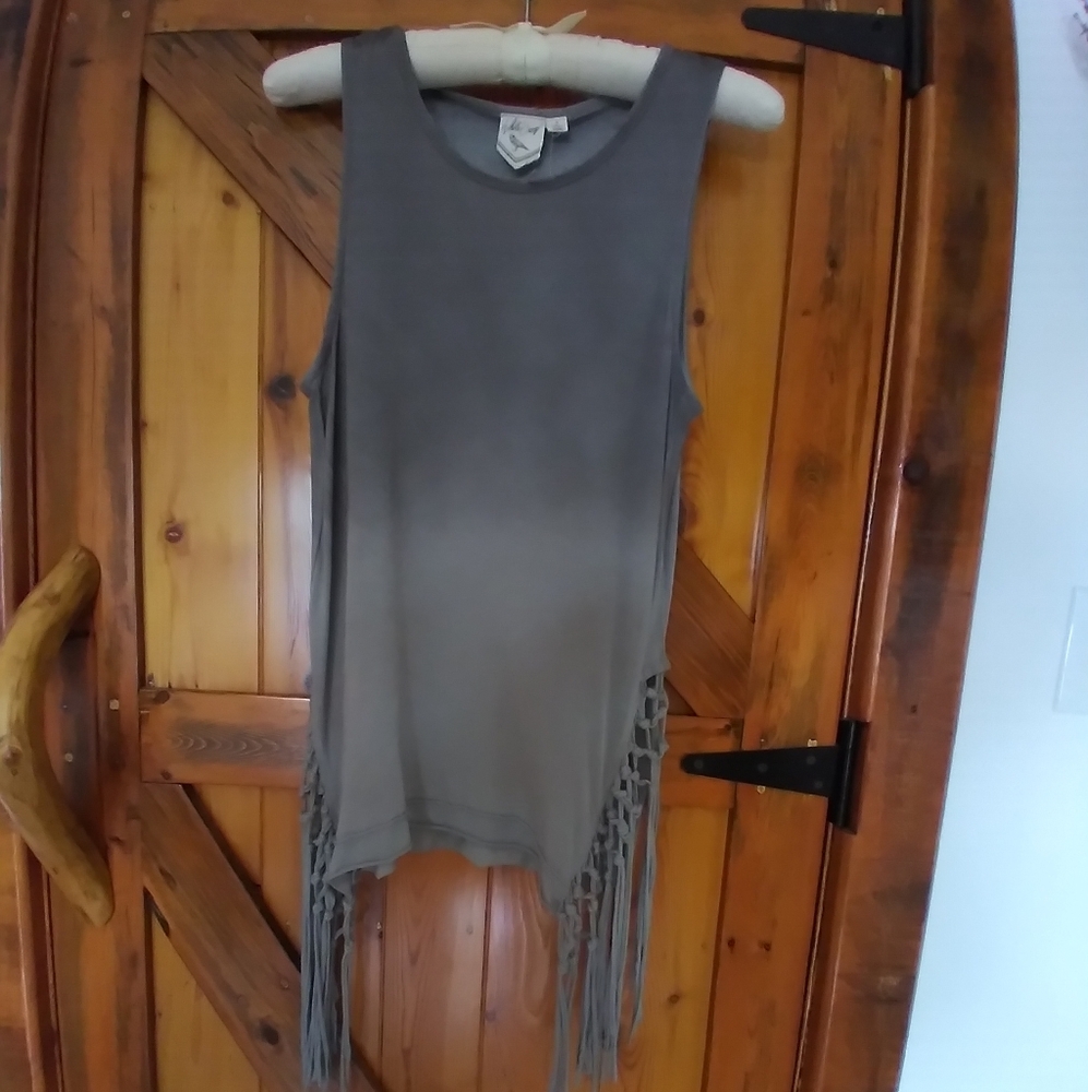 Long  Boho Tank Top with Fringes